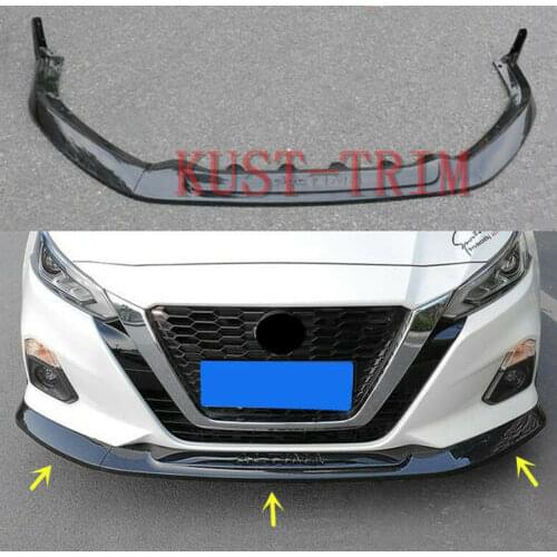 FIT FOR Nissan Altima 2019 Carbon fiber Style Front Bumper Lip Cover Trim 5PCS