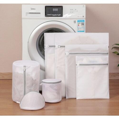 7Pcs/set Zippered Mesh Laundry Wash Bags Foldable Lingerie Bra Socks Underwear Washing Machine Clothes Net Laundry Bag