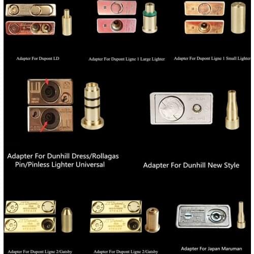 8pcs/Set Complete Variety Brass Copper Nozzle Refill Butane Gas Adapter For S.T Dupont Yellow/Red/Green/Blue Dunhill Lighters