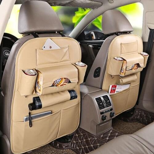 Car storage bag seat hanging bag multifunctional seat back leather storage bag car supplies storage bag