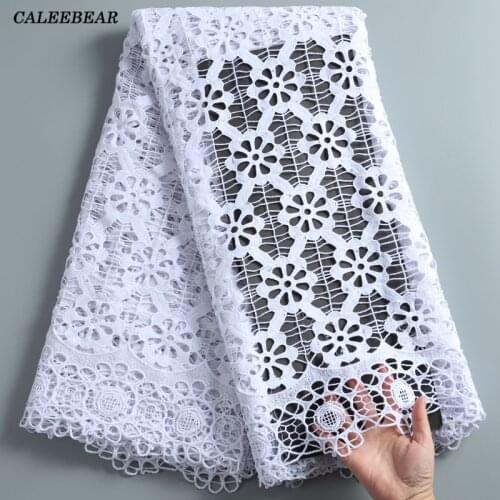 White African Lace Fabric 2021 High Quality Guipure Lace Fabric Latest Nigerian Cord Lace Fabric With Stones For Wedding S2269