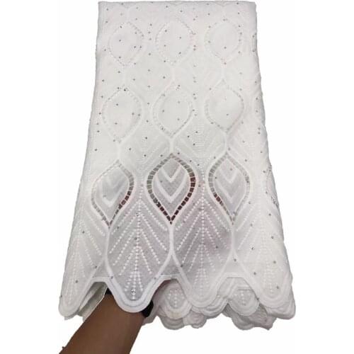 White Milk Silk Lace Fabric with Stones African Tissue Laces Fabrics Nigerian Milk Fiber Lace Fabric for Sewing HFM5007