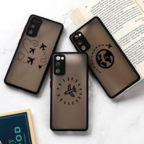 Air Plane Hard PC Phone Case For Samsung S20 Ultra S20 FE S21 S30 Ultra Plus A32 A52 A72 4G 5G A21S A12 Lens Protection Covers