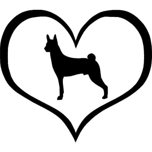 10.9*9.5CM Basenji Heart Window Glass Decorative Stickers Decals Fashion Personality Car Styling Accessories C6-0203