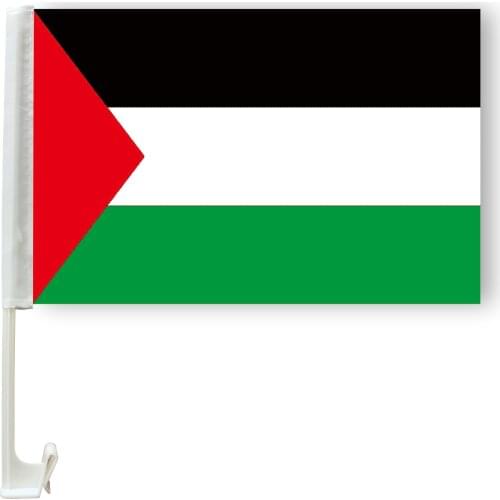 Xvggdg Palestine Car Flag 30x45cm Polyes Banner with 45cm plastic flag pole Palestinian Car window flags