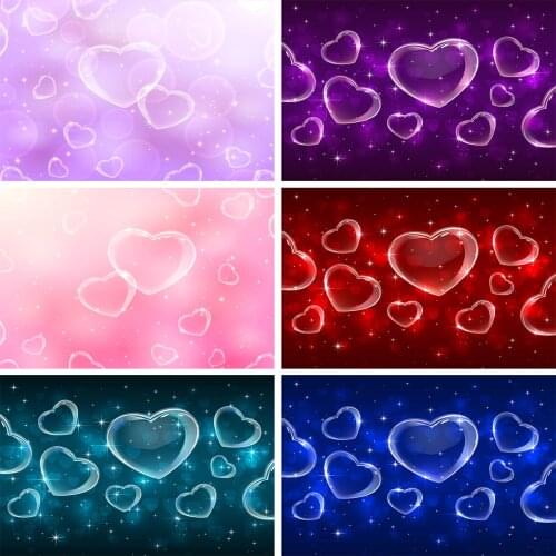 Pink Blue Love Heart Valentines Backdrop Photography Backdrop Photocall Birthday Party Backdrop Props Wallpaper Photo Studio