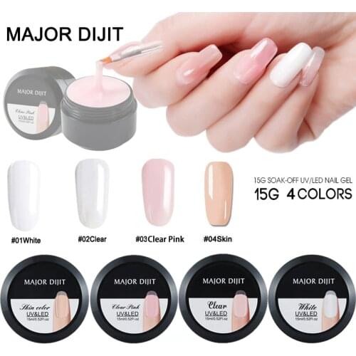 15g/Box Builder Gel White Clear Skin Color Fibre Glass Hard Jelly Quick Building Nail Extend Gum Poly Nail Gel Nail Art