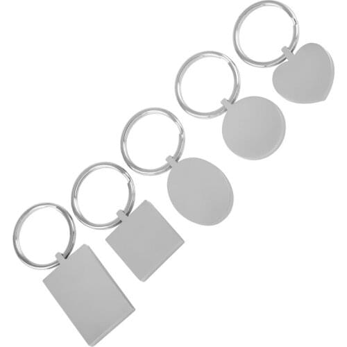 IJK2045 5 Different Stainless Steel Blank Key chain Advertising Custom LOGO Key rings for Promotional Gifts (not ash holder)