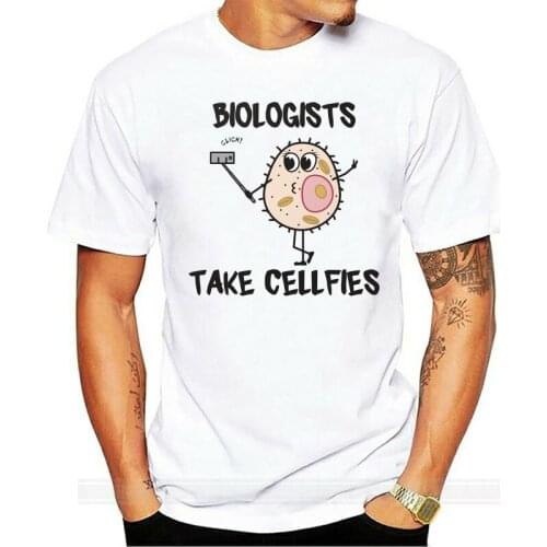 Fashion summer mens mans Biologists Take Cellfies T Shirt Funny Biology Jokes Mens Fashion Style T-Shirt