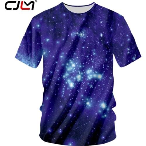 CJLM Men T-shirts Blue Cool Print Galaxy Space 3d T Shirt Casual Short Sleeve O-neck Undershirts Hip Hop Streetwear Tees Shirts