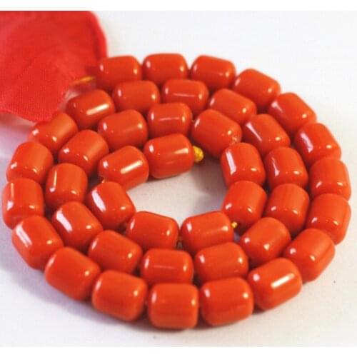 Orange red resin beeswax fashion 8*9mm 9*11mm 10*13mm barrel rice fit diy necklace bracelet loose beads jewels making 15inch B69