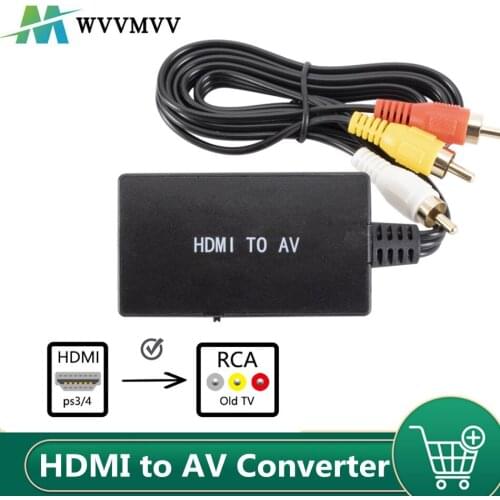 HDMI to AV Converter HDMI to Video Audio Adapter Supports PAL/NTSC Compatible for Apple TV, DVD, Blu-ray Player, HD Box ect