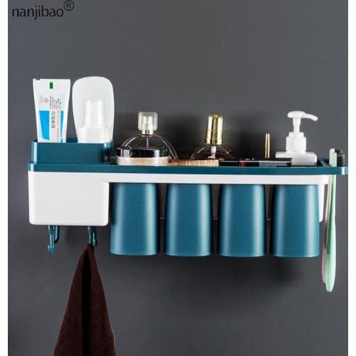 Free Punching Storage Rack Multifunctional Toothbrush Rack Bathroom Mouthwash Cup Set Toilet Storage Wash Toothbrush Holder