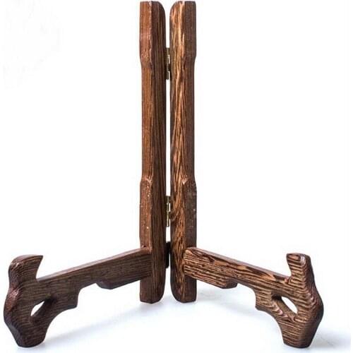 Natural Wenge Wood Stand for Pu-erh Tea Cake Plate Dish Picture Presentation 4 Pieces