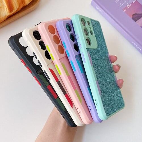 Shockproof Armor Glitter Phone Case For Xiaomi Redmi Note 10 Pro 9S 9 Pro Mi POCO X3 NFC Soft Silicone Back Cover Coque Gifts