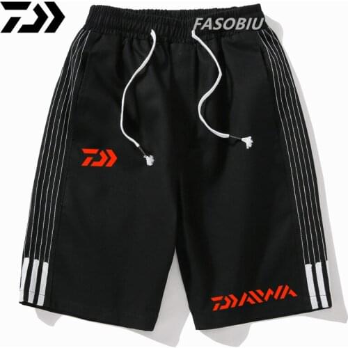 Daiwa Men Summer Outdoor Sport Breathable Fishing Shorts for Multi-pocket Quick Dry Fishing Shorts Elastic Waist Fishing Pants