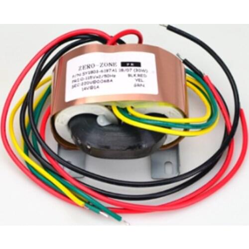 ZERO-ZONE 30VA 30W R-core to PRT Transformer Input 0-115Vx2 or 230V Output 220V 0.068A 14V 1A