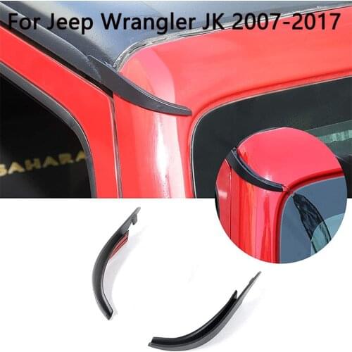2 Pcs Car Water Rain Gutter Extension For Jeep Wrangler JK 2007-2017 Auto Exterior Accessories