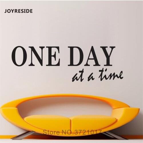 JOYRESIDE One Day at Time Wall Quote Saying Praye Sticker Decals Vinyl Bedroom Living room Home Interior Design Art Mural A1430