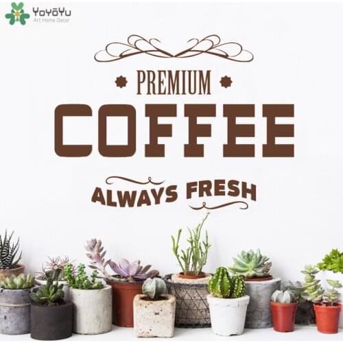 YOYOYU Wall Decal Quotes Premium Coffee Vinyl Wall Stickers Cafe Shop Window Art Decor Sign Door Removable Home Interior SY907