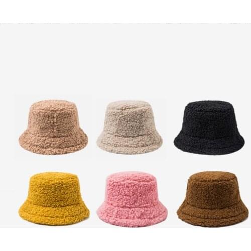 Winter Women Hats Teddy Velvet Warm Ear Protector Fisherman Hat Accessories Vintage Lamb Velvet Cap Plush Bucket Hat 2020 New