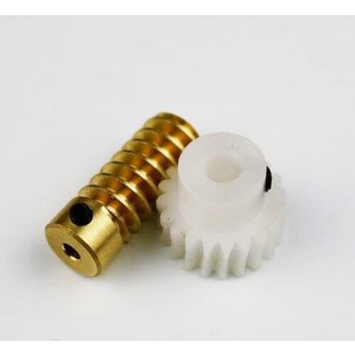 0.8M-20T/30T/40T Plastic Worm gear copper worm rod DC motor remote control components 1:20 1:30 1:40