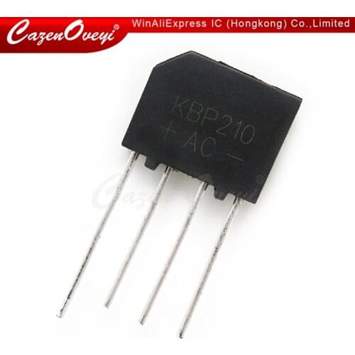 10pcs/lot bridge rectifier 1000V 2A DIP KBP210 KBP210G In Stock