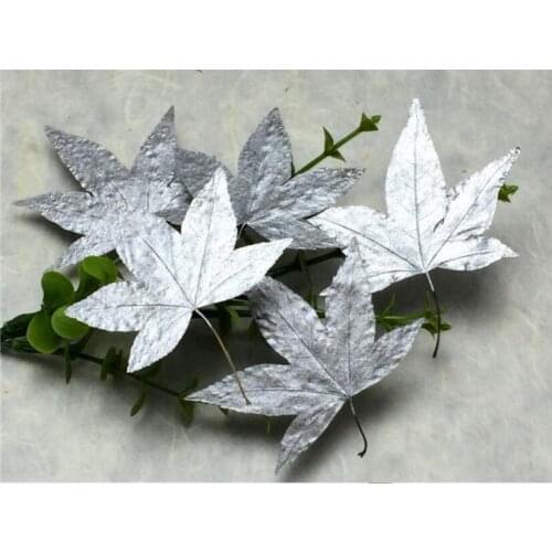 120pcs Silve Pressed Dried 4-6cm Maple Leaf Leaves Plant Herbarium For Craft Phone Case Photo Frame Postcard Making Accessories