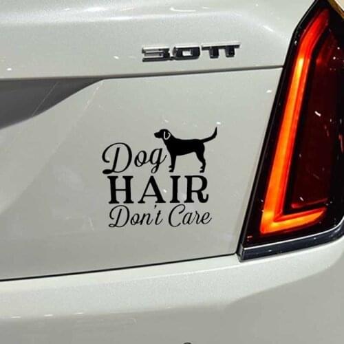 13.1CM*14.1CM Dog Hair Don't Care Funny Fashion Vinyl Bumper Car Sticker Black/Silver C2-3282