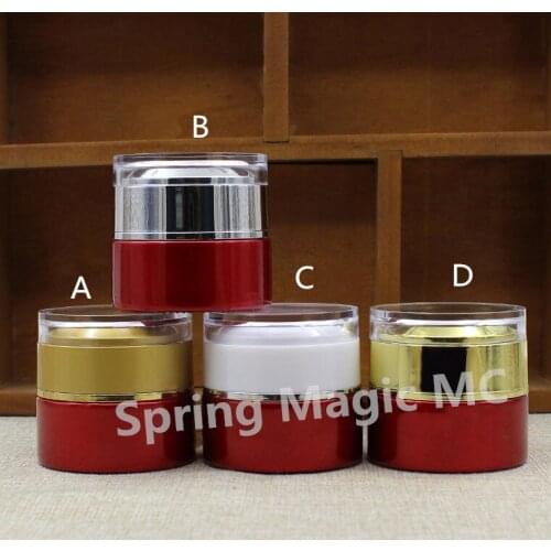 20g High-Grade Red Cream Jars Glass Cream Bottles Cosmetics Sub-Bottle Moisturizing/Eye Cream Essence Case With Acrylic Cover