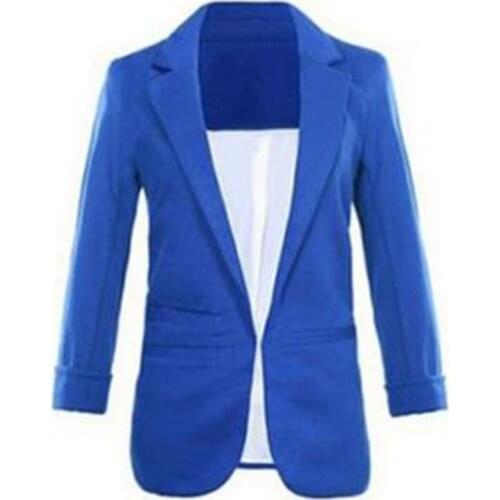 2019 Fashion Autumn Women Suit Jacke 9 Colors Slim Suit Jackets Embossed Three-Quarter Sleeve Suit Womens Plus Size Jacket