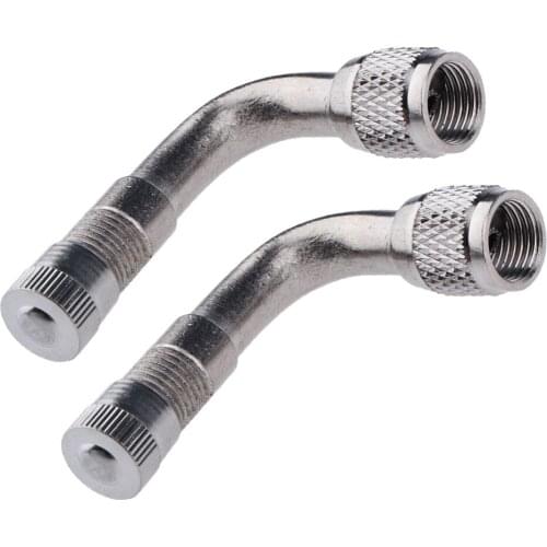 2x Valve Extension Tyre Stem Adapter Core Cap 90° Angle Car Bike Truck Brass