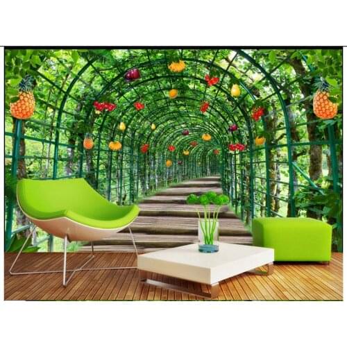 Custom photo wallpaper 3d wall murals wallpaper TV setting wall Fruit paradise 3d living room wallpaper background wall decor