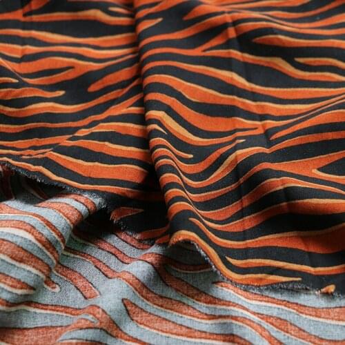 50cm*145cm Brown Stripe Zebra Viscose Fabric For DIY Sewing Summer Dress Bed Sheet Rayon Patchwork Fabric Soft
