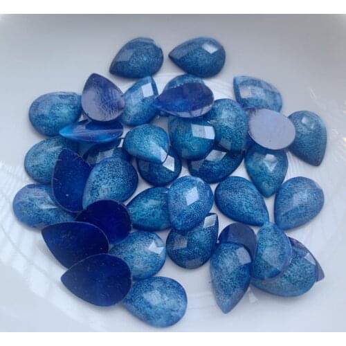 9*13mm 100pcs Water drop Rhinestones DIY Flatback Resin Stones Gems For wedding clothing Decorations -T25