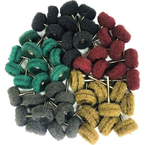 10pcs Mini Drill Abrasive Brush Nylon Buffing Polishing Wheel with 3mm Shank for Dremel Rotary Tool Accessories Set