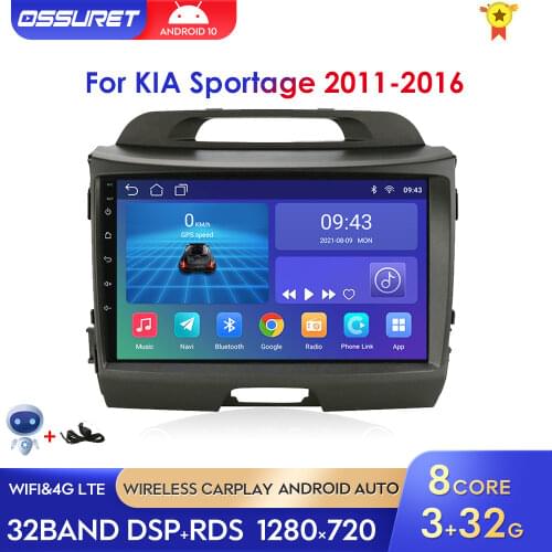 9inch Android 10 Car Radio Multimedia Video Player Navigation GPS 2 din For KIA Sportage 2011 2012 2013 2014 2015 2016 wifi
