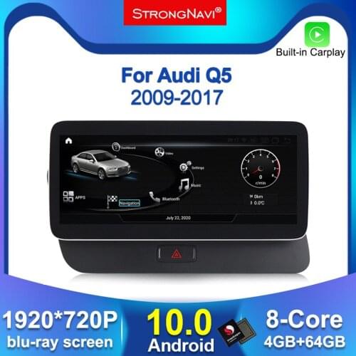 Android 10.0 4G +64G 10.25''IPS 1920*720 Car Radio Audio for Audi Q5 2009-2020 Multimedia Player GPS Stereo WIFI 4G lte BT