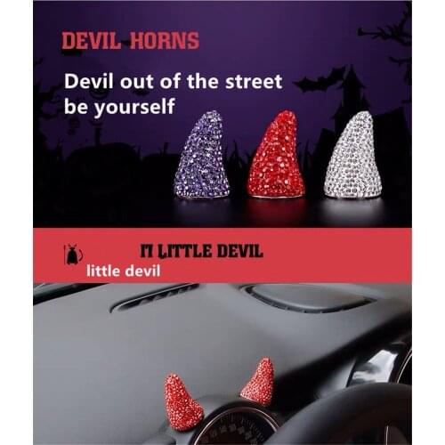 Car steering wheel devil horn decoration sticker tachometer bezel modification personality ornaments dashboard air outlet MINI