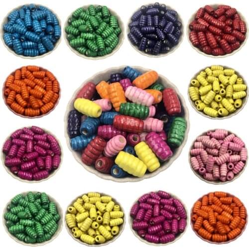 20PCS 15x8 mm Wooden Beads Loose Beads Long Strip Worm-Shaped Spacer Beads Accessories DIY Jewelry Pendant Necklace Wholesale