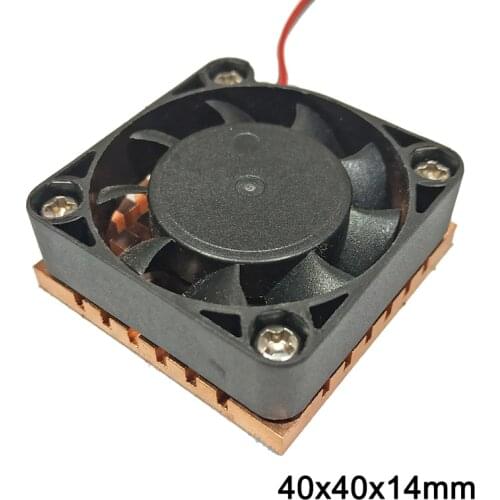 Pure Copper Heat Sink with Fan Adhesive Back Cooling For Computer Components Fans IC Chipset Cooler 40x40x14mm