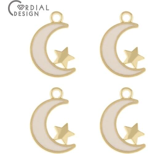 Cordial Design 200Pcs 11*17MM Jewelry Accessorie/Earrings Pendants/Paint Effect/Hand Made/Moon Shape/Jewelry Findings Components