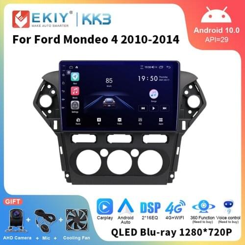 EKIY QLED Car Radio Android 10.0 For Ford Mondeo 4 2010-2014 Multimedia Video Player Stereo Navigation GPS Head Unit No 2din DVD