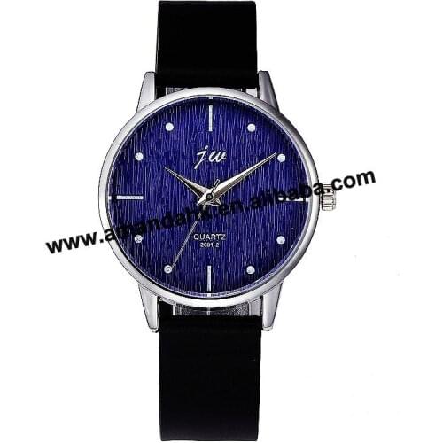 Hot Sale Women Dress Leather Watch Goods Casual Men Casual Silicone Blue Quartz Dress Wrist Watch jw 2001-2