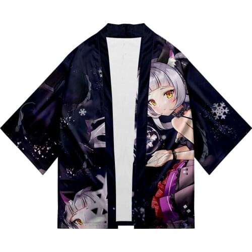 HOLOLIVE VTuber Murasaki Shion 3D Summer Holiday Women/Men Three Quarter Sleeve Sexy Style Blouse Kawaii Style Fashion Kimono