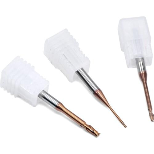 Precision 0.2/0.3/0.4/0.5/0.6/0.7/0.8-3MM 2/4 Flutes tungsten steel carbide CNC Long neck Flat end mills Milling cutting tools