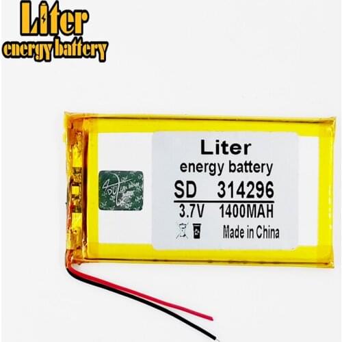 Best battery brand 3.7V lithium battery PDAs 314296 304296 034296 1400MAH PDA Battery