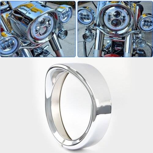 Moto Led Headlight Headlamp Mounting Bracket Trim Ring 7'' 5.75'' Motorcycle Lights Decorate Visor Ring Kit