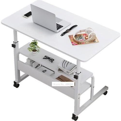 New Bedside Lifting Computer Laptop Table Movable Height Adjustable Wood+Steel Frame Modern Simple Laptop Table Stand Desk