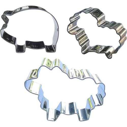 Sheep, Fat pig, lamb shaped 3 piece biscuit cutting molds, baking tools, cake decorating soft candy tools